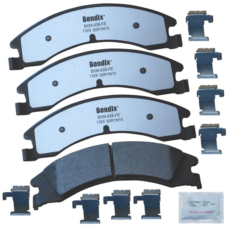 Bendix Fleet Metlok MKD1329FM Semi-Metallic Rear Brake Pads for Select Models Ford E-150, E-150 Econoline, E-250, E-350 Super Duty, E-450 Econoline Van, Wagon - Image 1